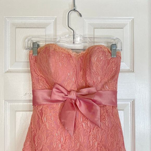 Vintage Y2K Winnie Couture Pink Sweetheart Tea Dress Strapless Size XS 0 2 Prom - Picture 3 of 8